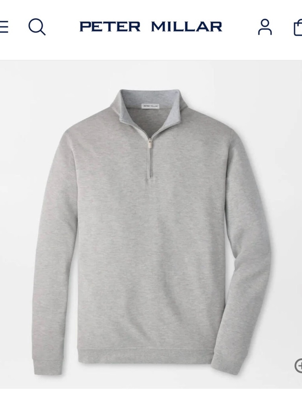 Men's Peter Millar Gray Quarter-Zip Pullover Sweater